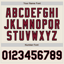 Load image into Gallery viewer, Custom Cream Black Pinstripe Crimson Authentic Two Tone Baseball Jersey