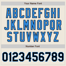 Load image into Gallery viewer, Custom Cream Black Pinstripe Electric Blue Authentic Two Tone Baseball Jersey