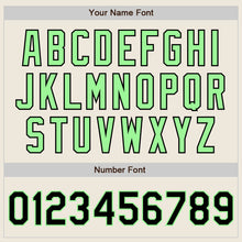 Load image into Gallery viewer, Custom Cream Black Pinstripe Pea Green Authentic Two Tone Baseball Jersey