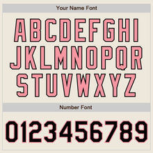 Load image into Gallery viewer, Custom Cream Black Pinstripe Medium Pink Authentic Two Tone Baseball Jersey