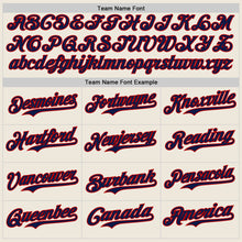 Загрузить изображение в средство просмотра галереи, Custom Cream Navy Pinstripe Red Authentic Two Tone Baseball Jersey