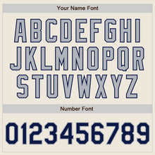 Load image into Gallery viewer, Custom Cream Navy Pinstripe Gray Authentic Two Tone Baseball Jersey
