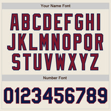 Load image into Gallery viewer, Custom Cream Navy Pinstripe Crimson Authentic Two Tone Baseball Jersey