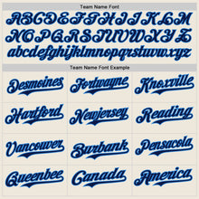Charger l'image dans la galerie, Custom Cream Navy Pinstripe Electric Blue Authentic Two Tone Baseball Jersey