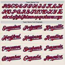 Загрузить изображение в средство просмотра галереи, Custom Cream Red Pinstripe Royal Authentic Two Tone Baseball Jersey