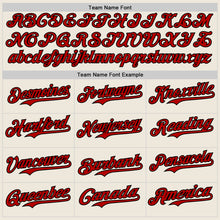 Load image into Gallery viewer, Custom Cream Red Pinstripe Black Authentic Two Tone Baseball Jersey