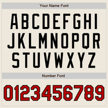 Load image into Gallery viewer, Custom Cream Red Pinstripe Black Authentic Two Tone Baseball Jersey