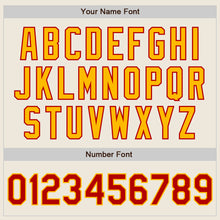 Load image into Gallery viewer, Custom Cream Red Pinstripe Gold Authentic Two Tone Baseball Jersey