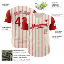 Load image into Gallery viewer, Custom Cream Red Pinstripe Gray Authentic Two Tone Baseball Jersey
