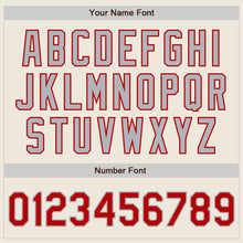 Load image into Gallery viewer, Custom Cream Red Pinstripe Gray Authentic Two Tone Baseball Jersey