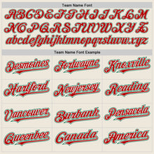 Load image into Gallery viewer, Custom Cream Red Pinstripe White-Kelly Green Authentic Two Tone Baseball Jersey