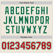 Load image into Gallery viewer, Custom Cream Red Pinstripe White-Kelly Green Authentic Two Tone Baseball Jersey