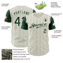 Загрузить изображение в средство просмотра галереи, Custom Cream Green Pinstripe Green Authentic Two Tone Baseball Jersey