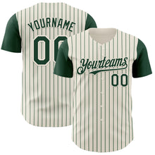 Загрузить изображение в средство просмотра галереи, Custom Cream Green Pinstripe Green Authentic Two Tone Baseball Jersey