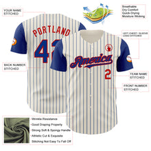 Загрузить изображение в средство просмотра галереи, Custom Cream Royal Pinstripe Red Authentic Two Tone Baseball Jersey