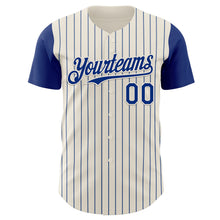 Загрузить изображение в средство просмотра галереи, Custom Cream Royal Pinstripe Royal Authentic Two Tone Baseball Jersey