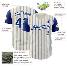 Загрузить изображение в средство просмотра галереи, Custom Cream Royal Pinstripe Royal Authentic Two Tone Baseball Jersey