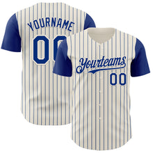 Загрузить изображение в средство просмотра галереи, Custom Cream Royal Pinstripe Royal Authentic Two Tone Baseball Jersey