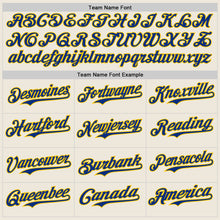 Load image into Gallery viewer, Custom Cream Royal Pinstripe Yellow Authentic Two Tone Baseball Jersey