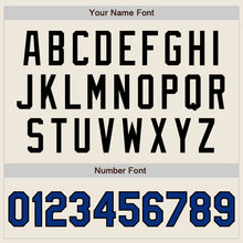 Load image into Gallery viewer, Custom Cream Royal Pinstripe Black Authentic Two Tone Baseball Jersey