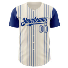 Load image into Gallery viewer, Custom Cream Royal Pinstripe Gray Authentic Two Tone Baseball Jersey