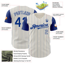 Load image into Gallery viewer, Custom Cream Royal Pinstripe Gray Authentic Two Tone Baseball Jersey