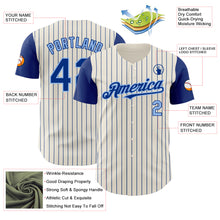 Загрузить изображение в средство просмотра галереи, Custom Cream Royal Pinstripe Light Blue Authentic Two Tone Baseball Jersey