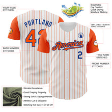 Load image into Gallery viewer, Custom White Orange Pinstripe Royal Authentic Two Tone Baseball Jersey