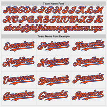 Load image into Gallery viewer, Custom White Orange Pinstripe Royal Authentic Two Tone Baseball Jersey