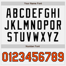 Load image into Gallery viewer, Custom White Orange Pinstripe Black Authentic Two Tone Baseball Jersey