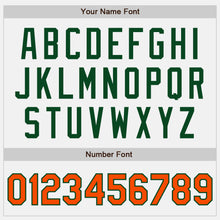 Load image into Gallery viewer, Custom White Orange Pinstripe Green Authentic Two Tone Baseball Jersey