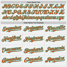 Load image into Gallery viewer, Custom White Orange Pinstripe Aqua Authentic Two Tone Baseball Jersey