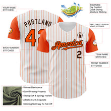 Load image into Gallery viewer, Custom White Orange Pinstripe Brown Authentic Two Tone Baseball Jersey