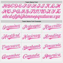 Load image into Gallery viewer, Custom White Pink Pinstripe Pink Authentic Two Tone Baseball Jersey