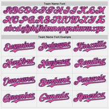 Load image into Gallery viewer, Custom White Pink Pinstripe Navy Authentic Two Tone Baseball Jersey