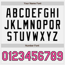 Load image into Gallery viewer, Custom White Pink Pinstripe Black Authentic Two Tone Baseball Jersey