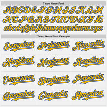 Load image into Gallery viewer, Custom White Gold Pinstripe Royal Authentic Two Tone Baseball Jersey