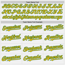 Load image into Gallery viewer, Custom White Gold Pinstripe Kelly Green Authentic Two Tone Baseball Jersey