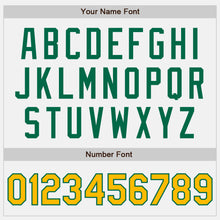 Load image into Gallery viewer, Custom White Gold Pinstripe Kelly Green Authentic Two Tone Baseball Jersey