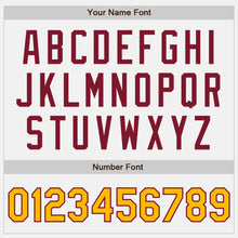 Load image into Gallery viewer, Custom White Gold Pinstripe Crimson Authentic Two Tone Baseball Jersey