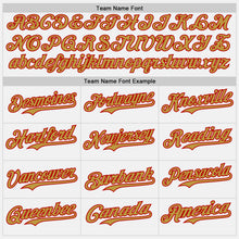 Load image into Gallery viewer, Custom White Old Gold Pinstripe Red Authentic Two Tone Baseball Jersey