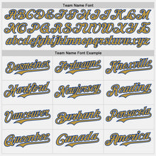 Load image into Gallery viewer, Custom White Old Gold Pinstripe Royal Authentic Two Tone Baseball Jersey