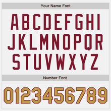 Load image into Gallery viewer, Custom White Old Gold Pinstripe Crimson Authentic Two Tone Baseball Jersey