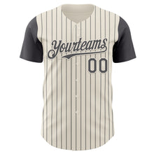 Load image into Gallery viewer, Custom Cream Steel Gray Pinstripe Steel Gray Authentic Two Tone Baseball Jersey