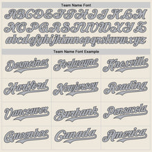 Load image into Gallery viewer, Custom Cream Steel Gray Pinstripe Gray Authentic Two Tone Baseball Jersey