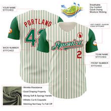 Charger l'image dans la galerie, Custom Cream Kelly Green Pinstripe White-Red Authentic Two Tone Baseball Jersey