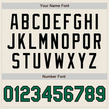 Laden Sie das Bild in den Galerie-Viewer, Custom Cream Kelly Green Pinstripe Black Authentic Two Tone Baseball Jersey