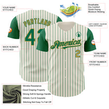 Charger l'image dans la galerie, Custom Cream Kelly Green Pinstripe Old Gold Authentic Two Tone Baseball Jersey