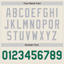 Load image into Gallery viewer, Custom Cream Kelly Green Pinstripe Gray Authentic Two Tone Baseball Jersey