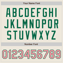 Charger l'image dans la galerie, Custom Cream Kelly Green Pinstripe Medium Pink Authentic Two Tone Baseball Jersey